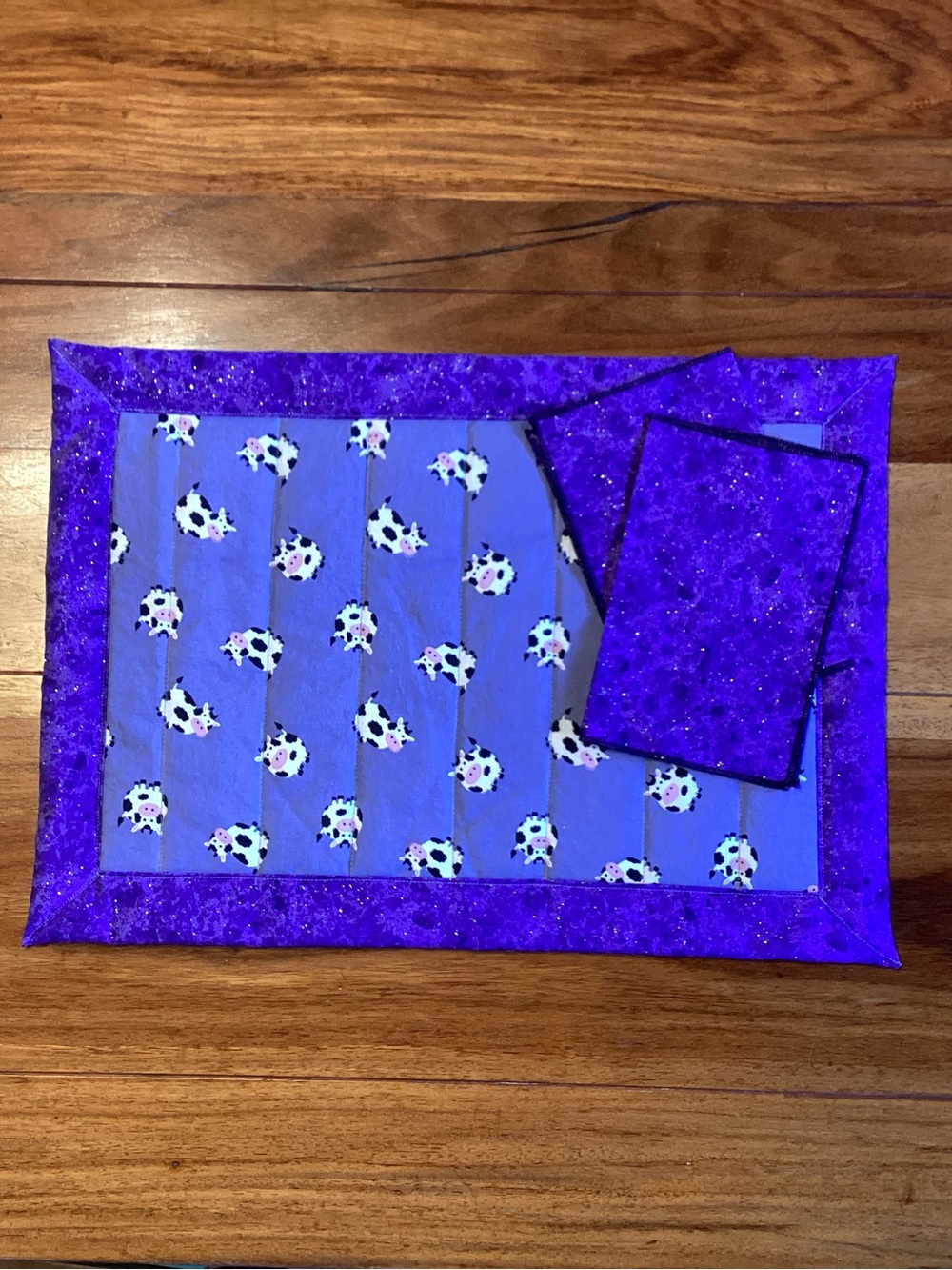 Purple Cow Print Placemat Set